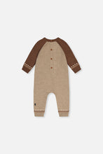 Load image into Gallery viewer, Deux Par Deux Fox Print Intarsia Knit Playsuit Apple Cinnamon