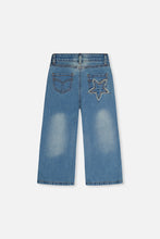 Load image into Gallery viewer, Deux Par Deux Star Embroidered Jeans Navy