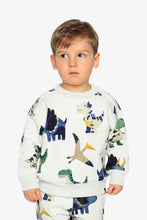 Load image into Gallery viewer, Deux Par Deux Dino Print Fleece Sweatshirt
