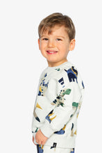 Load image into Gallery viewer, Deux Par Deux Dino Print Fleece Sweatshirt