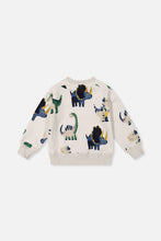 Load image into Gallery viewer, Deux Par Deux Dino Print Fleece Sweatshirt