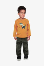 Load image into Gallery viewer, Deux Par Deux Dino Applique Tee Mustard Yellow