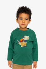 Load image into Gallery viewer, Deux Par Deux Dino Applique Tee Green