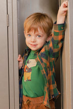 Load image into Gallery viewer, Deux Par Deux Dino Applique Tee Green