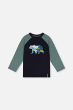 Load image into Gallery viewer, Deux Par Deux Bear Silhouette Raglan Tee