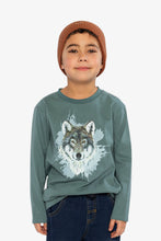 Load image into Gallery viewer, Deux Par Deux Wolf Print Tee
