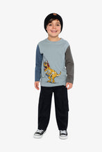 Load image into Gallery viewer, Deux Par Deux Dino Tee Lt Blue