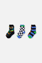 Load image into Gallery viewer, Deux Par Deux 3-Pack Socks Navy Mix