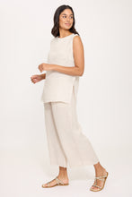 Load image into Gallery viewer, Pistache Pinstripe Crop Linen Pant Summer Beige
