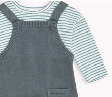 Load image into Gallery viewer, Petit Lem Sweater Knit Overall Set Cadet Grey

