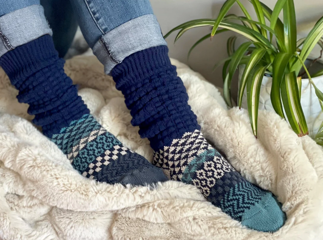 Solmate Fusion Slouch Socks Cerulean