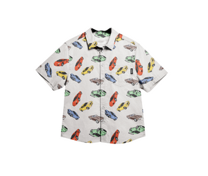 Headster Pit Stop Button Up Shirt White Sand