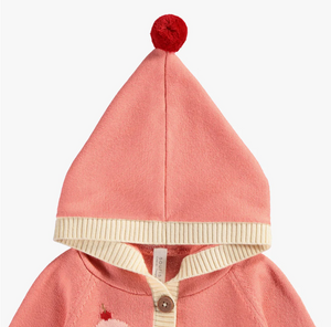 Souris Mini Hooded Baby Cardigan with Ice Cream Print
