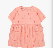 Load image into Gallery viewer, Souris Mini Peach Short Sleeve Dress with Ice Cream Print
