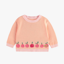 Load image into Gallery viewer, Souris Mini Peach Fruity Jacquard Baby Sweater
