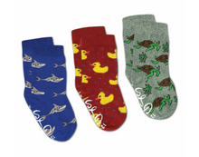 Load image into Gallery viewer, Rubber Ducks, Sharks and Turtle Socks 3-Pack