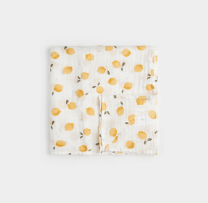 Petit Lem Lemon Print Swaddling Blanket
