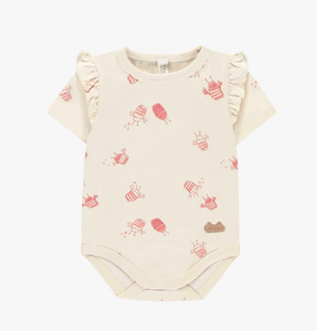 Souris Mini Pink Overall and Crayfish Print Onesie