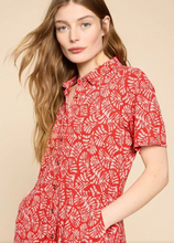 Load image into Gallery viewer, White Stuff UK Ria Jersey Shirt Dress Red Print
