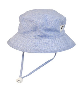 Summer Day Linen Check Camp Hat