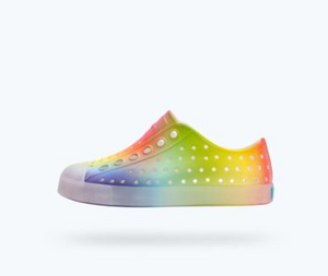 Native Jefferson Print Kids Shoes Rainbow Blur