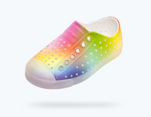 Native Jefferson Print Kids Shoes Rainbow Blur