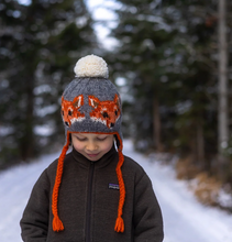 Load image into Gallery viewer, Ambler Kids Creatures Jacquard Knit Hat with Tie