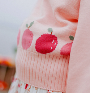 Souris Mini Peach Fruity Jacquard Baby Sweater