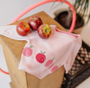 Souris Mini Peach Fruity Jacquard Baby Sweater