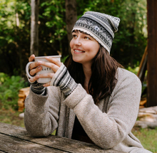 Load image into Gallery viewer, Pokoloko Baby Alpaca Bella Print Hat and Hand Warmers