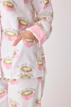 Load image into Gallery viewer, PJ Salvage Flannel Pyjamas Matcha Tea White Linen