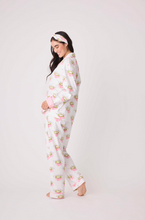Load image into Gallery viewer, PJ Salvage Flannel Pyjamas Matcha Tea White Linen