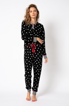 Load image into Gallery viewer, PJ Salvage Tiny Hearts Waffle Thermal Ski Jammie PJ Set