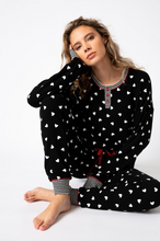 Load image into Gallery viewer, PJ Salvage Tiny Hearts Waffle Thermal Ski Jammie PJ Set
