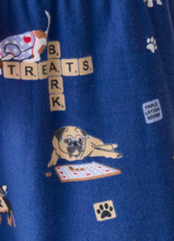 Load image into Gallery viewer, PJ Salvage Flannel Pyjamas Scrabble Dogs Dark Denim