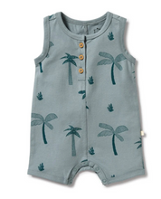 Load image into Gallery viewer, Wilson and Frenchy Palm Days Henley Shortie Playsuit