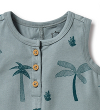Load image into Gallery viewer, Wilson and Frenchy Palm Days Henley Shortie Playsuit