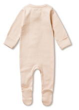 Load image into Gallery viewer, Wilson and Frenchy Organic Stripe Zip Sleeper Cantaloupe