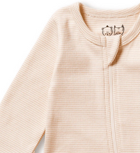 Load image into Gallery viewer, Wilson and Frenchy Organic Stripe Zip Sleeper Cantaloupe
