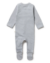 Load image into Gallery viewer, Wilson and Frenchy Organic Stripe Rib Zip Sleeper Rain Drop