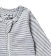 Load image into Gallery viewer, Wilson and Frenchy Organic Stripe Rib Zip Sleeper Rain Drop