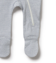Load image into Gallery viewer, Wilson and Frenchy Organic Stripe Rib Zip Sleeper Rain Drop