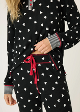Load image into Gallery viewer, PJ Salvage Tiny Hearts Waffle Thermal Ski Jammie PJ Set