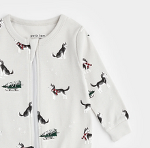 Load image into Gallery viewer, Petit Lem Holiday Huskies Print Sleeper