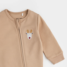 Load image into Gallery viewer, Petit Lem Littlest Reindeer Fleece Playsuit