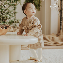 Load image into Gallery viewer, Petit Lem Ruffle Sweater Dress and Tights