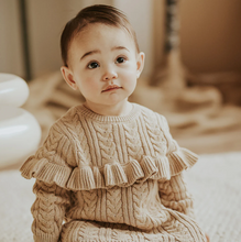 Load image into Gallery viewer, Petit Lem Ruffle Sweater Dress and Tights