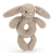 Load image into Gallery viewer, Bashful Beige Bunny Ring Rattle