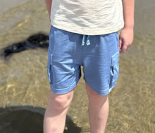 Load image into Gallery viewer, Me and Henry Brian Cargo Shorts Blue Pique