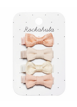 Load image into Gallery viewer, Rockahula Sparkle Linen Mini Bow Clips